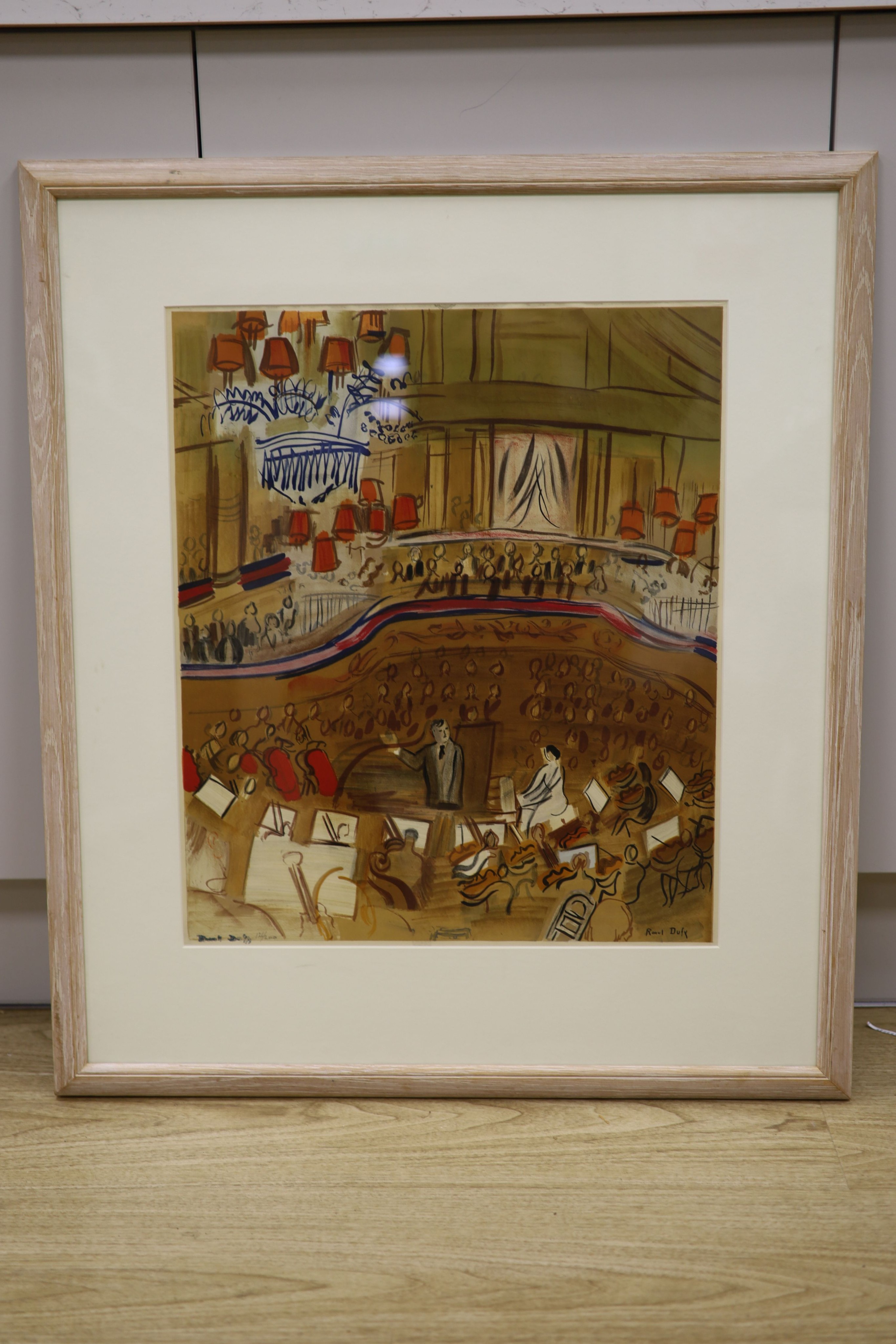 Raoul Dufy, lithograph, Le Grand Concert, 1965 Redfern Gallery label verso, studio stamp, 126/200, 52 x 44cm.